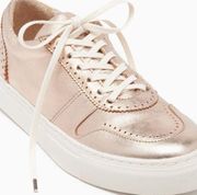 NEW Ulla Johnson Kai Sneaker Rose Gold Leather Euro 37