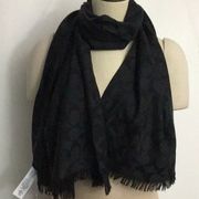 NWT Coach Signature C Wrap Wool Silk Blend Black