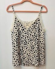 Listicle animal print black white leopard tank blouse size small