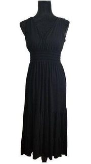 Lucy Love Dress Women Large Black VNeck Sleeveless Comfort Stretch Elastic Waist