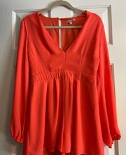 Charlotte Russe orange longsleeve romper