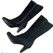 LA CANADIENE Black Suede Chic Boots High End Quality Warm Winter Zip up Stylish