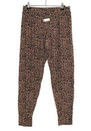NEW Nordstrom Leopard Print Pajama Pants Jogger Style Elastic Waist SMALL