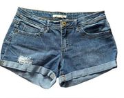 Jean Cuffed Shorts Sz 27 Mid Rise