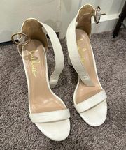 White Lulu’s heeled ankle strap sandals size 6.5