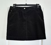 White House Black Market Skirt Sz 6 Black Crushed Velvet Feel Embellished Pocket