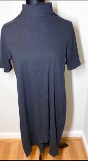 Mockneck Ribbed Uneven hem dress