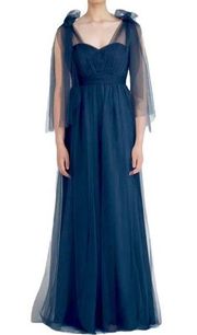 Jenny Yoo Annabelle Blue Bridesmaid Convertible Long Maxi Formal Dress Size 4