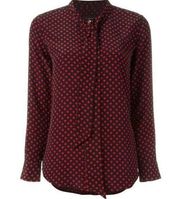 NWT Equipment x Kate Moss Slim Signature Heart Print Silk Shirt with Tie XS