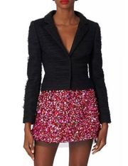 NEW NWT  Textured Cropped Blazer In Black