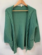 Small Medium Green Knit Cardigan