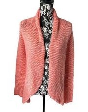 Wooden Ships Sweater Cardigan Wrap Top Pink Small Wool Mohair