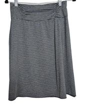 Tranquility By Colorado Clothing Co Skirt Womens Size S Gray Stripe Ruched Waist