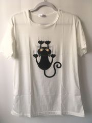 Cat Print Shirt, XL