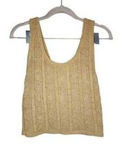 NEW Lou & Grey Cotton Blend Women Small Knit Cropped Sleeveless Tank Top