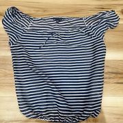 Gap Blue and White Banded Off the Shoulder Striped Blouse Womens Small