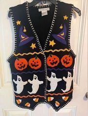 VTG Halloween vest Victoria Jones medium multicolored 80s 90s