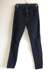 J BRAND indigo will bleed Slim jeans distressed Womens Size 27 Dark‎ Wash