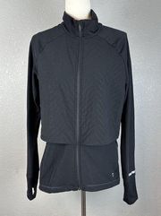 Sweaty Betty Womens Fast Track Thermal Running Jacket XL Black Zip Pockets