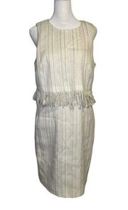 Karl Lagerfeld ivory & silver sleeveless dress size 8