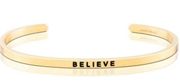 Mantra Band Gold skinny cuff bracelt Believe NWOT