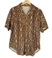 Vintage Golden Hanger Collections Y2k Short Sleeve Button Down Shirt Size M/L