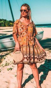 Spell & the Gypsy Collective Buttercup Mini Dress Sunrise