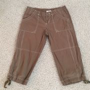 Brown and white capris