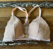 Tan Padded Front Closure Bra Size Small