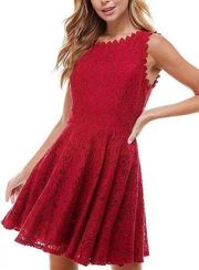 Red Lace Mini Dress