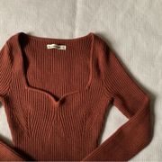 ◇  BROWN RIBBED KNIT BODYSUIT