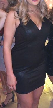 Short Black Leather Dress