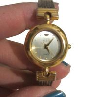 Anne Klein Vintage Woman's Bracelet Watch Goldtone and Stainless Band