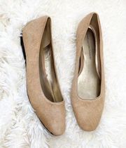 DIANE VON FURSTENBERG Tan Calf Hair Square Toe Flats Size 9.5