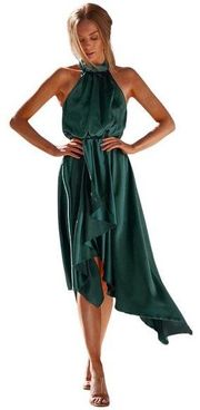 TwoSisters Womens Halter Neckline Hi Low Hem Bridesmaid Kathleen Dress Size 8