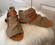 pierre dumas | brenna open toe canvas sandal Size 6