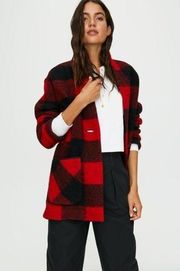 Wilfred Free Off-Duty Jacket Plaid Wool Blend Cocoon Jacket