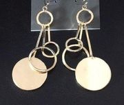 Magnificent Designer Triple Pendulum Gold Earrings