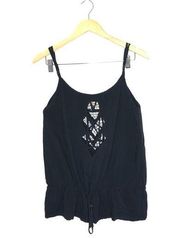 Cleobella Black Tassel Tank Top S