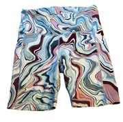 Athleta  Ultimate Stash Pocket 7” Short High Rise Printed 
Biker Short Size Small