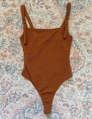 Salty Ribbed Buckle Strap Bodysuit