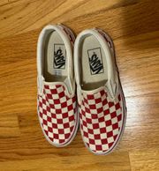 Vans Red Checkered Slip On