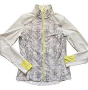 Mondetta Jacket Women's Size Small S White Full Zip Thumb Hole Hooded Pockets