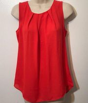 Sami & Jo Women’s Reddish Orange  Keyhole Back Sleeveless Top Size S