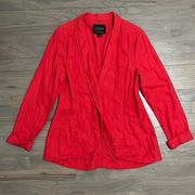 Sanctuary Tiger Lily Linen Button Single Pocket Blazer Jacket. Red. Size medium