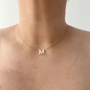 Mother Of Pearl Dainty Initial Necklace