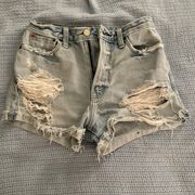 High Waisted Distressed Shorts