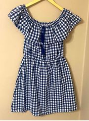 Navy White Checkered Dress