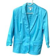 Dressbarn Women’s size L light teal blue two button front blazer