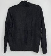 POPSUGAR BLACK SUPER SOFT FUZZY SWEATER SMALL